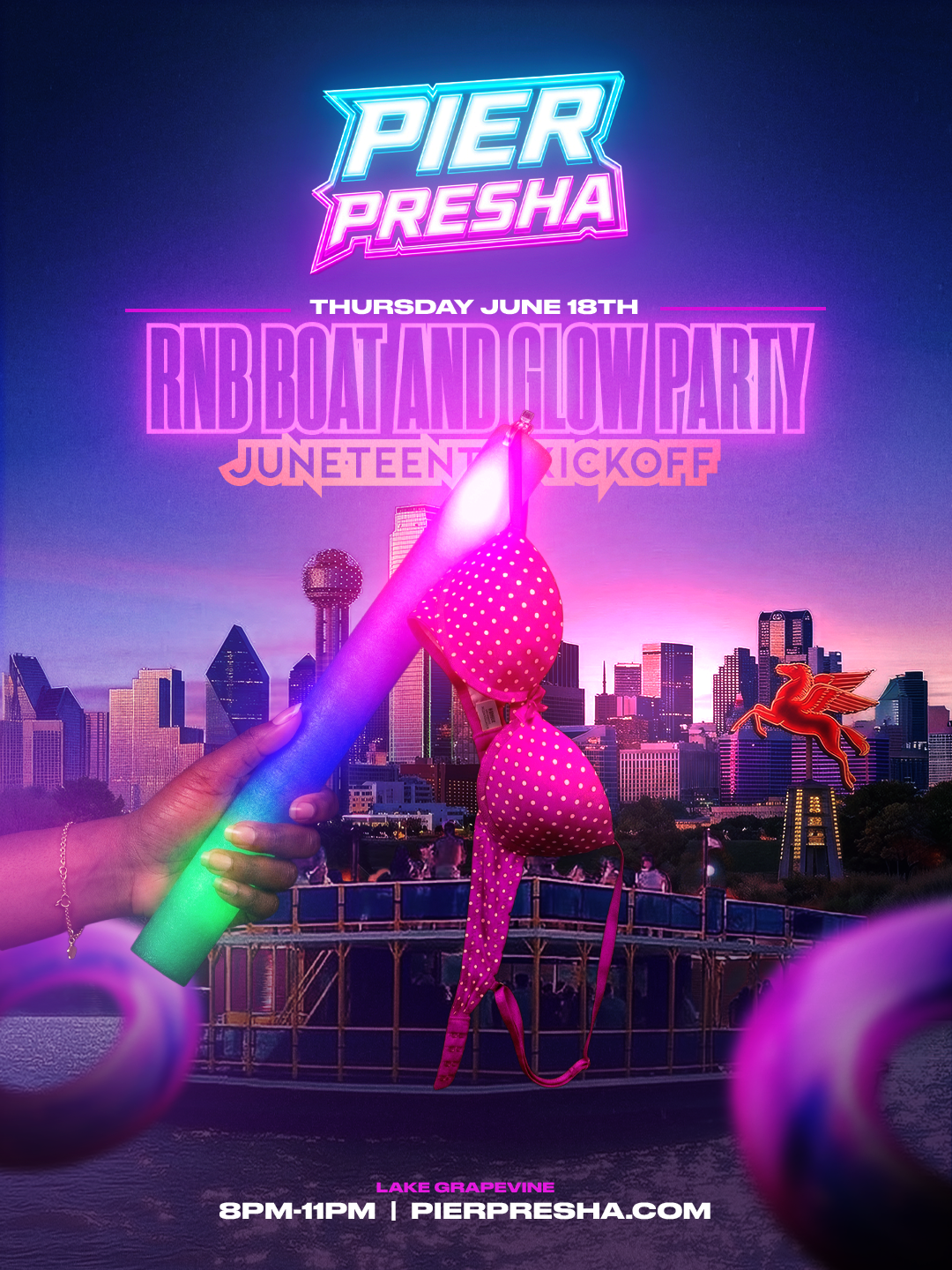 Pier Presha R&B Boat and Glow Party — Thursday June 18th, Lake Grapevine